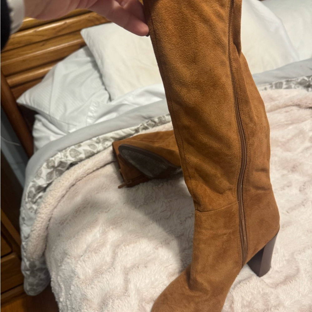 DSW Brown Suede Heeled Boots